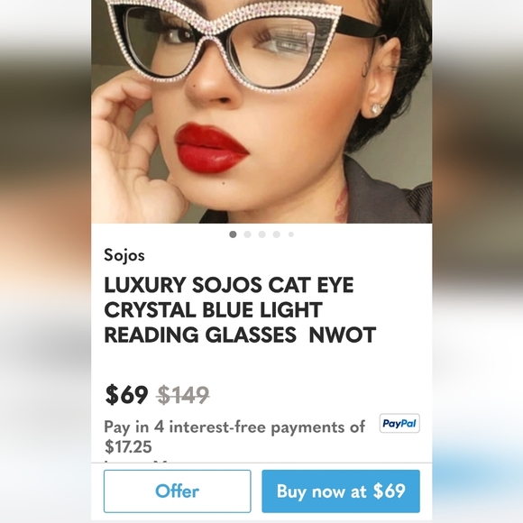 1:50 Blue Rhinestone Cat-Eye READING - Picture 7 of 7